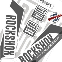 FORK ROCK SHOX REBA 2016 WHITE DECALS KIT STICKERS FORKS