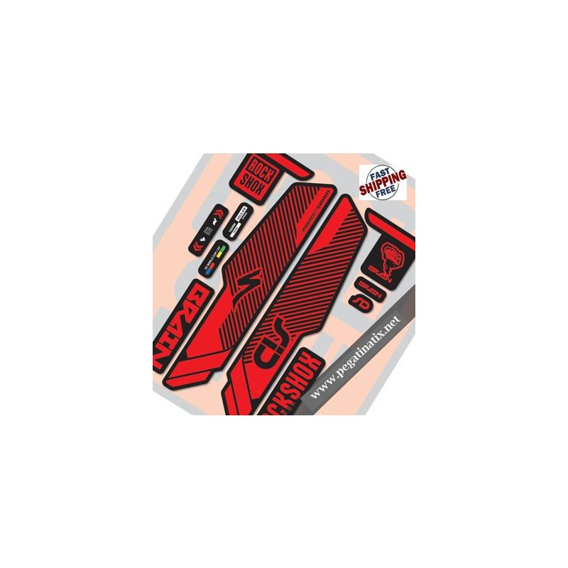 DECALS ROCKSHOX SID BRAIN 2014 STICKERS KIT BLACK FORKS