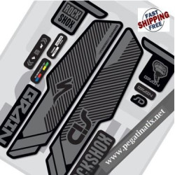 DECALS ROCKSHOX SID BRAIN 2014 STICKERS KIT BLACK FORKS