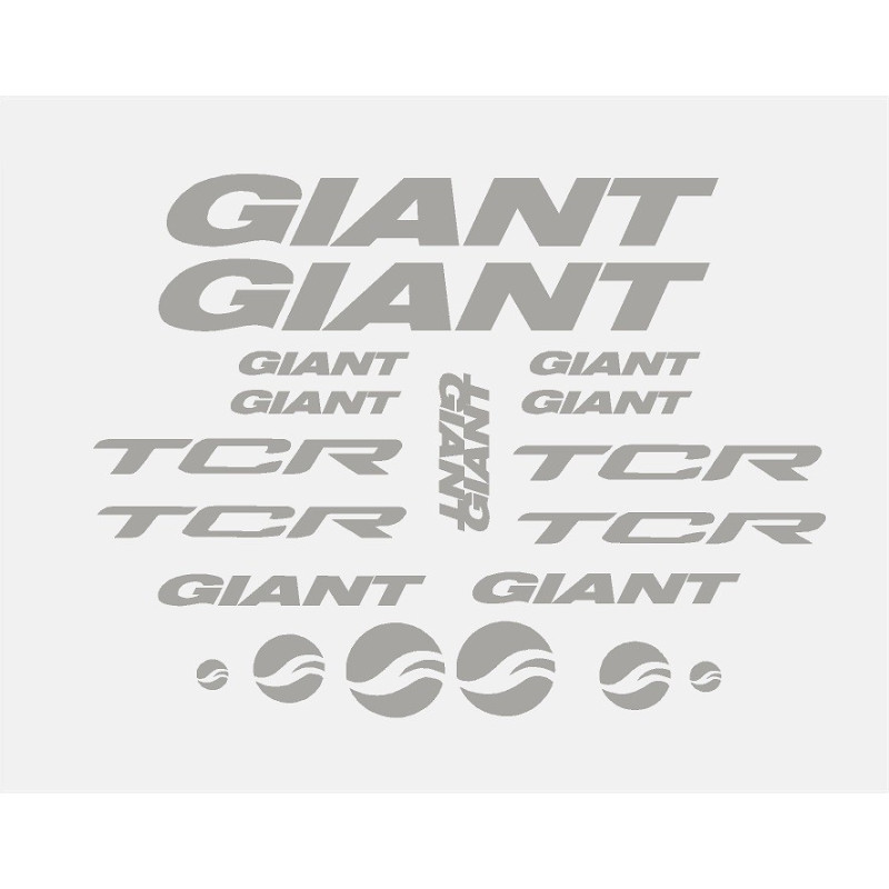 Compatible avec GIANT 2 Stickers Decal gris métal argent 20 cm