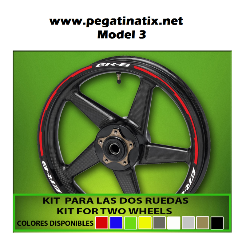 WHEEL RIMS STICKER DECAL AUFKLEBER AUTOCOLLANT VINYL ADESIVI KAWASAKI ER6