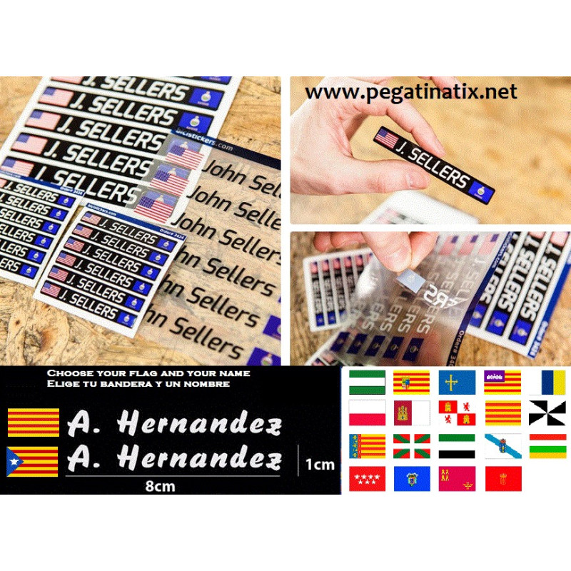 Adhesivo pegtinas BANDERAS + NOMBRE CATALUÑA CATALUNYA
