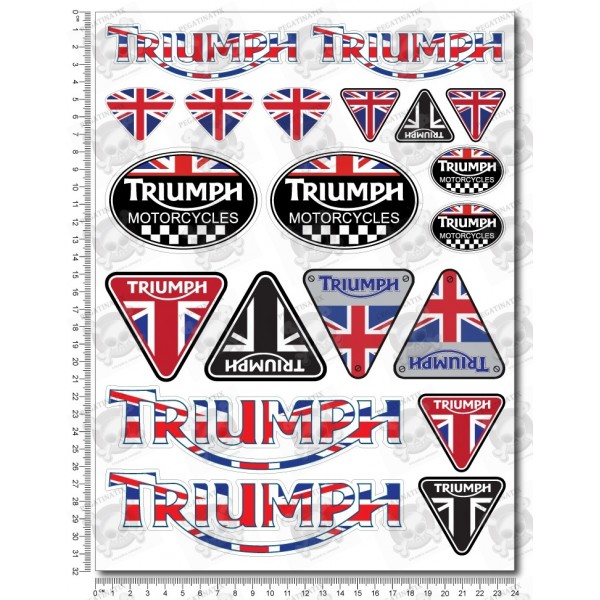 Adesivo Sticker TRIUMPH 100 years UK bonneville daytona 675 speed street triple 
