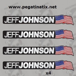 Stickers decals customizable FLAG WORLDWIDE AND YOUR NAME x 2