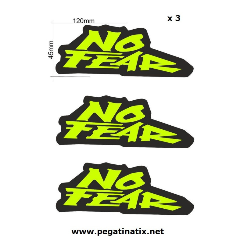 Stickers decals NO FEAR x 3