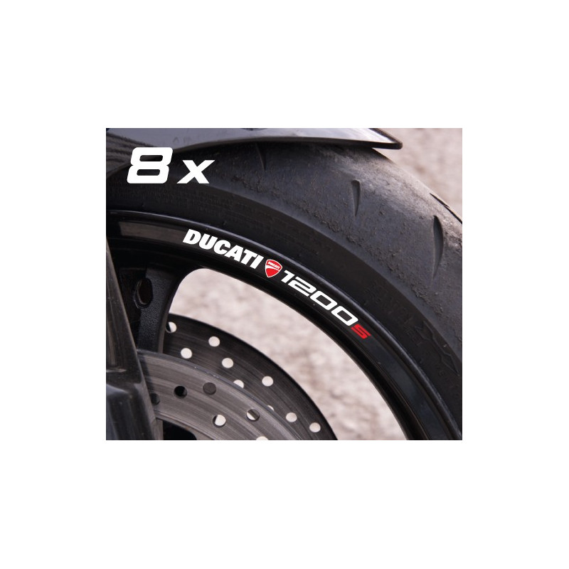 DUCATI 1200s small Wheel decals rim stripes 8 pcs. Laminated