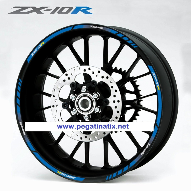 Kawasaki ZX-10R Ninja wheel stickers decals rim stripes 