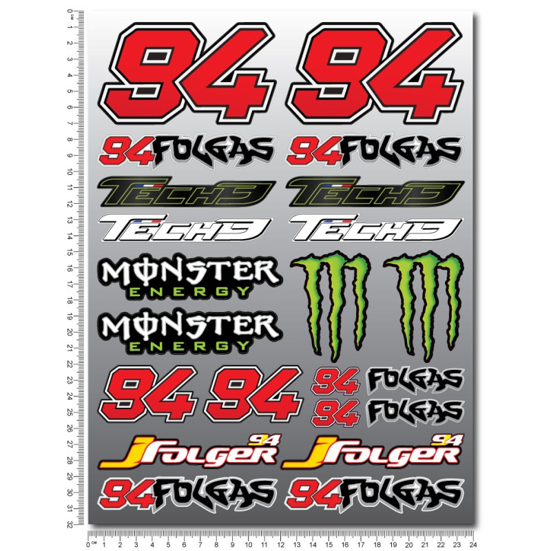 Jonas Folger 94 Folgas MotoGP Large decal sticker set 24x32 cm 