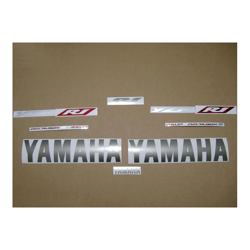 Silver 2003 R1 Yamaha YZF-R1 2003 - SILVER VERSION STICKER SET