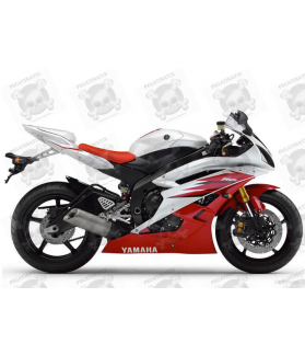 Yamaha YZF-R6 2006 - WHITE/RED VERSION DECALS SET (Compatible Product)