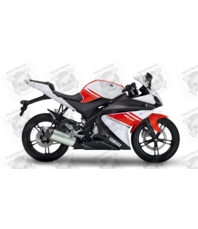 Yamaha YZF-R125 2008 - WHITE/RED VERSION DECALS SET (Compatible Product)