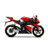Yamaha YZF-R125 2009 - RED/BLACK VERSION DECALS SET