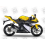 Yamaha YZF-R125 2009 - YELLOW VERSION DECALS SET (Compatible Product)