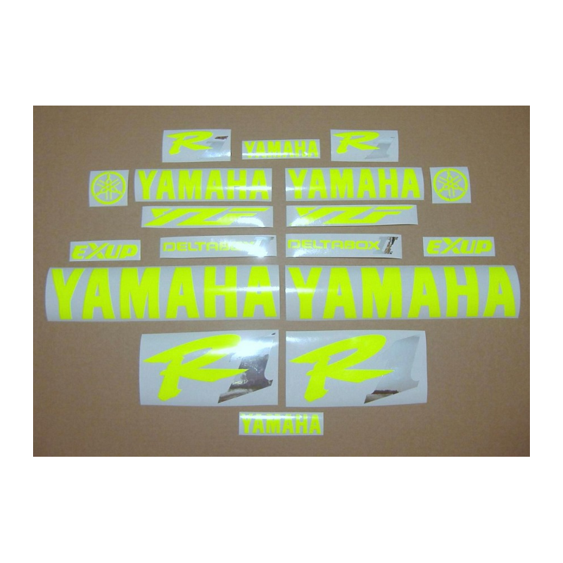 YAMAHA YZF-R1 98-01 CUSTOM NEON YELLOW DECALS SET
