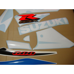 Suzuki GSX-R 600 2002 - WHITE/BLUE VERSION VERSION DECALS SET