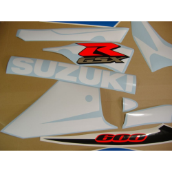 Suzuki GSX-R 600 2002 - WHITE/BLUE VERSION VERSION DECALS SET
