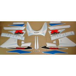 Suzuki GSX-R 600 2002 - WHITE/BLUE VERSION VERSION DECALS SET