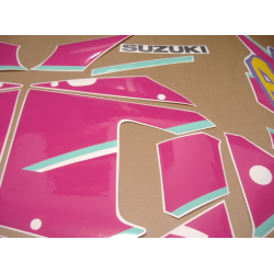 SUZUKI GSX-R 750 1992 - BLACK/PINK VERSION DECALS SET