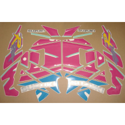 SUZUKI GSX-R 750 1992 - BLACK/PINK VERSION DECALS SET