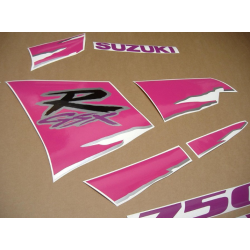 SUZUKI GSX-R 750 1994 - SILVER/PINK VERSION DECALS SET