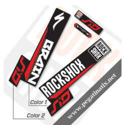 ROCKSHOX SID BRAIN 2018 BLACK FORK DECALS KIT