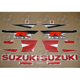 SUZUKI GSX-R 750 K4-K5 CUSTOM RED/BLACK DECALS SET