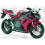 Honda CBR 1000RR 2006 - BLACK/RED VERSION DECALSECALS (Produit compatible)